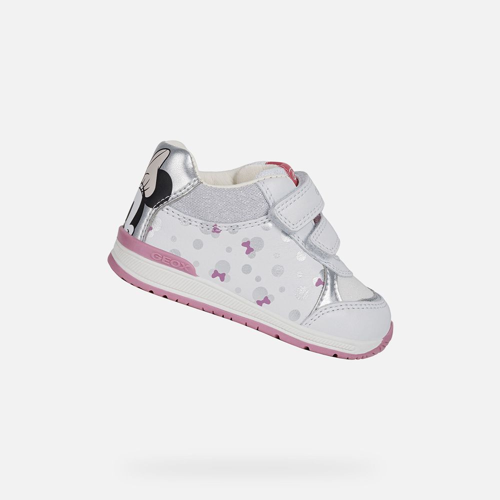 Tenis Geox Bebe Branco/Prateadas - Rishon Girl - HAOTW4972